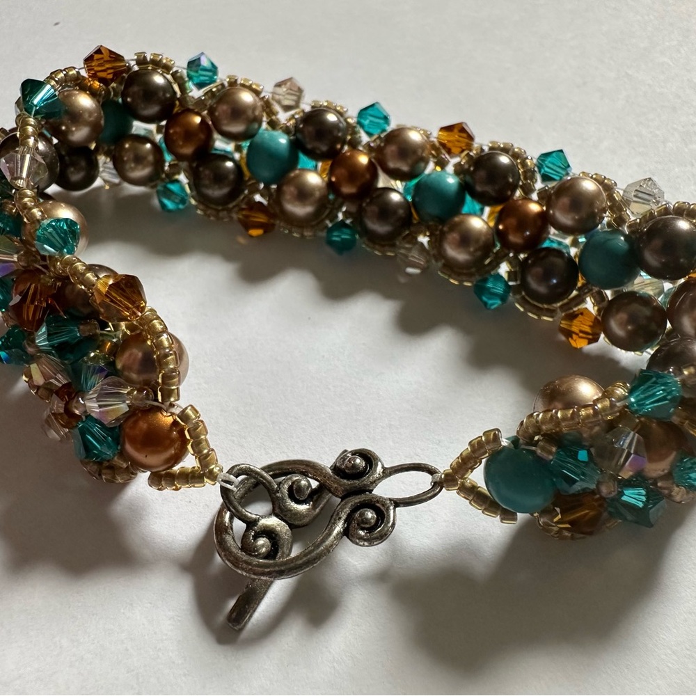 Reversible Statement Bracelet With Teal Stones, S… - image 8